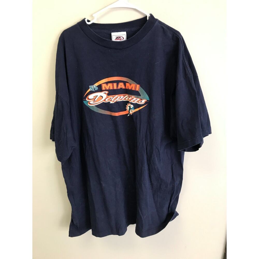 Vintage Pro Star Miami Dolphins NFL Men's T-shirt Navy Blue Sz 3XL Short Sleeve